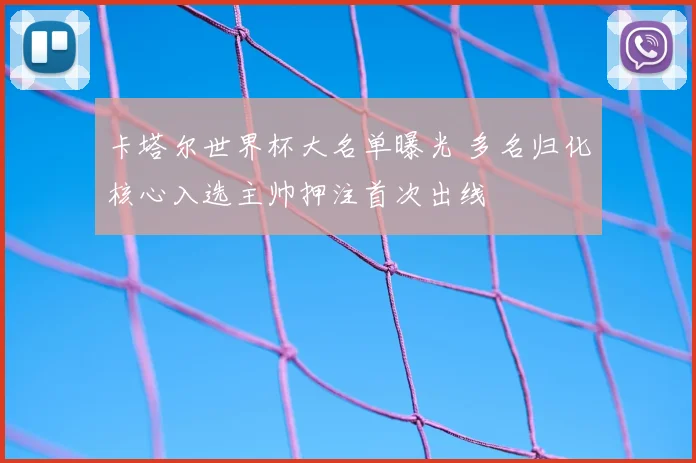 卡塔尔世界杯大名单曝光 多名归化核心入选主帅押注首次出线